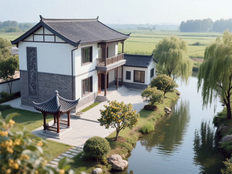 搭建在安徽地區的中式風格的輕鋼別墅 搭建在安徽地區的中式風格的輕鋼別墅