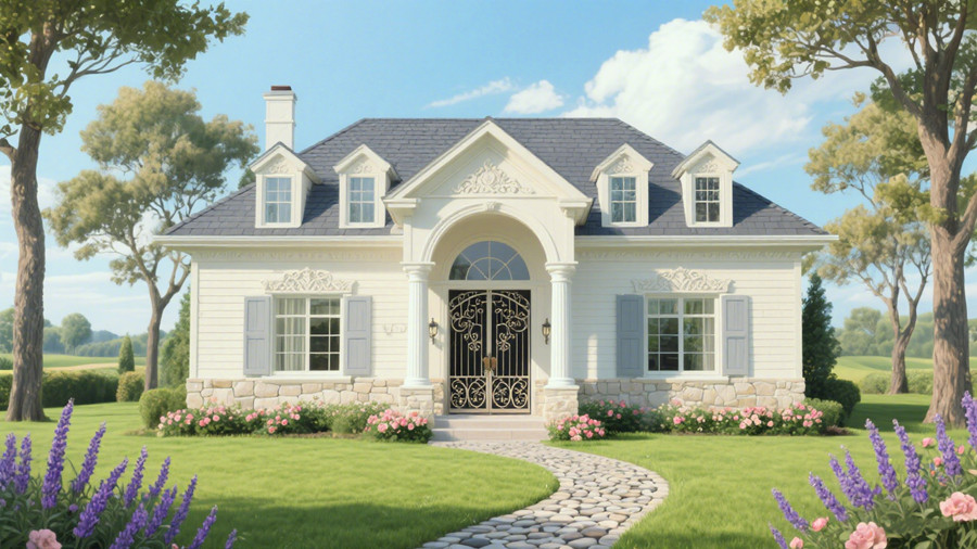 兩層140平米法式風格的輕鋼別墅效果圖 兩層140平米法式風格的輕鋼別墅效果圖