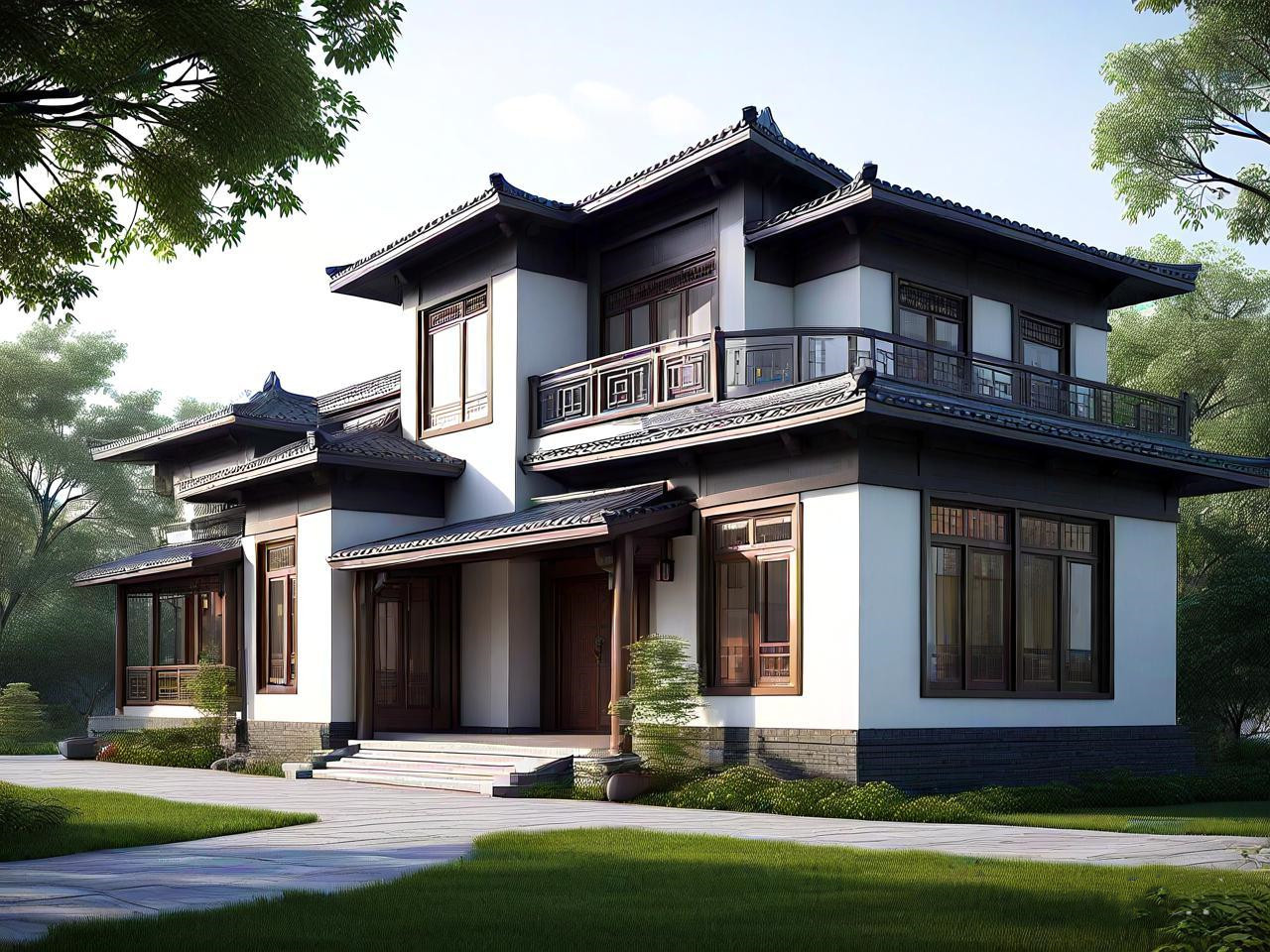 中式風格的輕鋼別墅 中式風格的輕鋼別墅